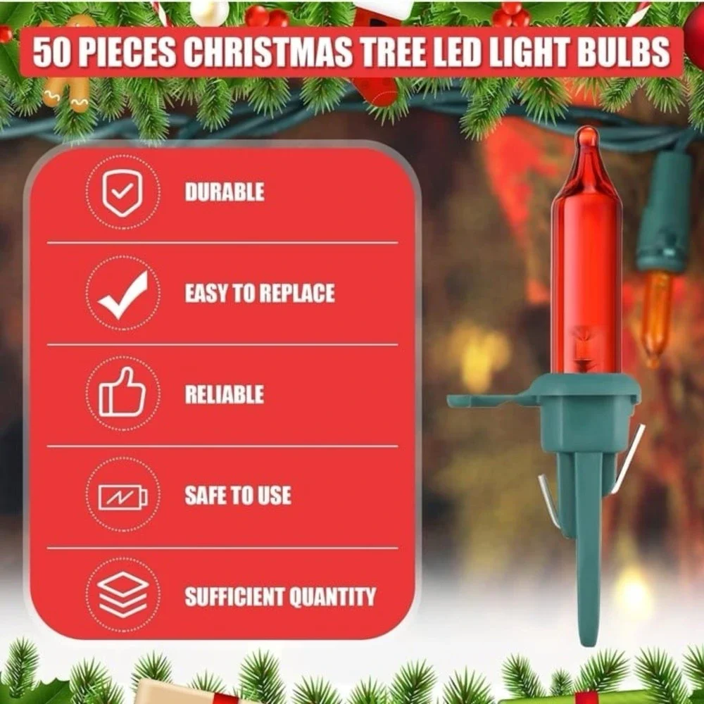 Riakrum Christmas Replacement Mini Light Bulb 3 Volt 0.06 Watt Christmas Tree LE